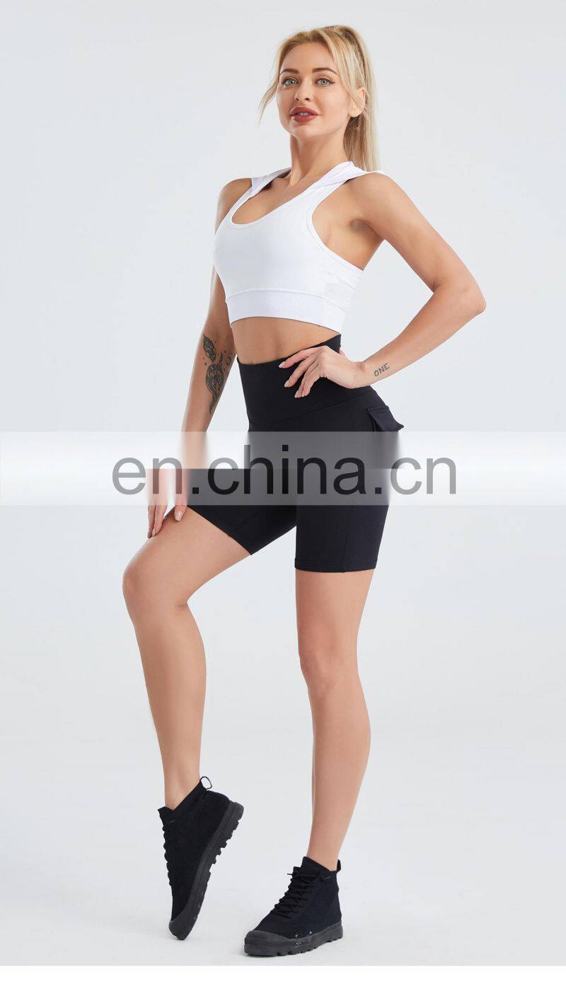 Hooded Running Grid Sports Vest Quick-Drying Breathable Nude Yoga Fitness Bra