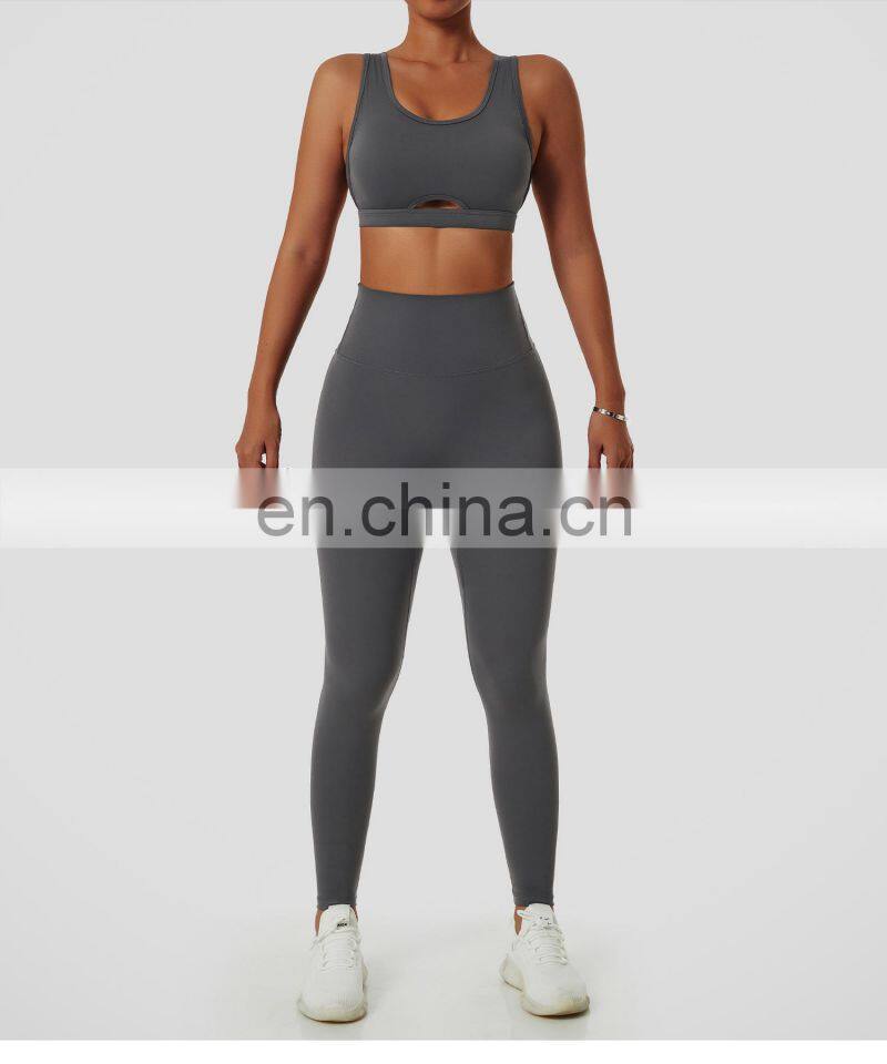 Wide Shoulder Straps Sexy Sports Bras Wholesale Backless Four Way Stretch Yoga Tops