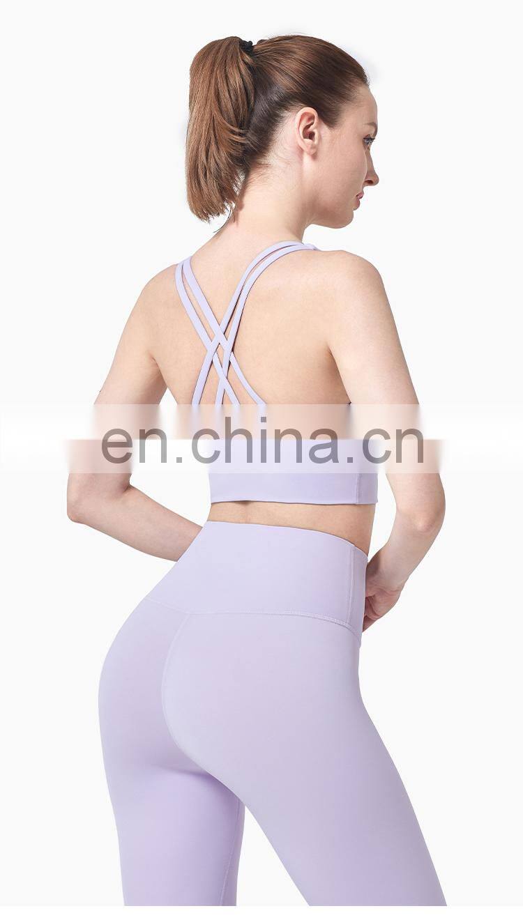 Private Label High Quality Ladies Sportswear Push up Yoga Bra U Neck Women Sexy Sports Bra Logo
