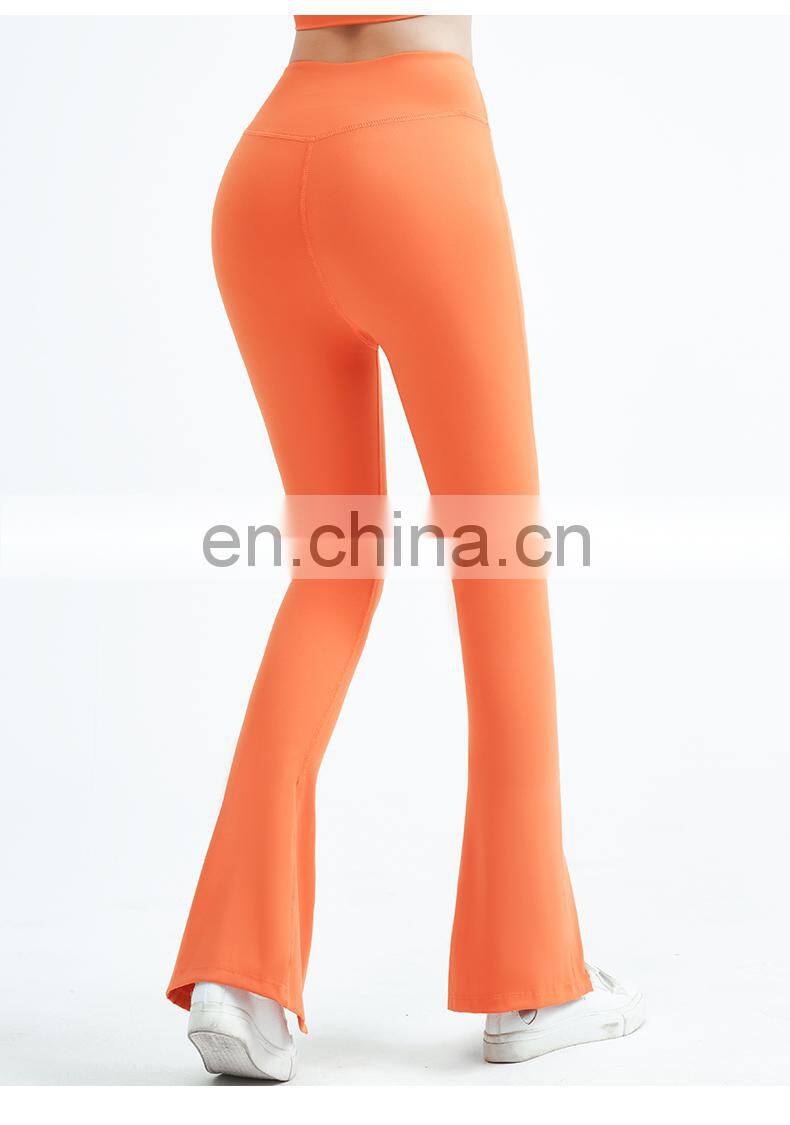 New Arrival Yoga High Waisted Bootcut Flared Leggings Women Athletic Wide Leg Sports Pants