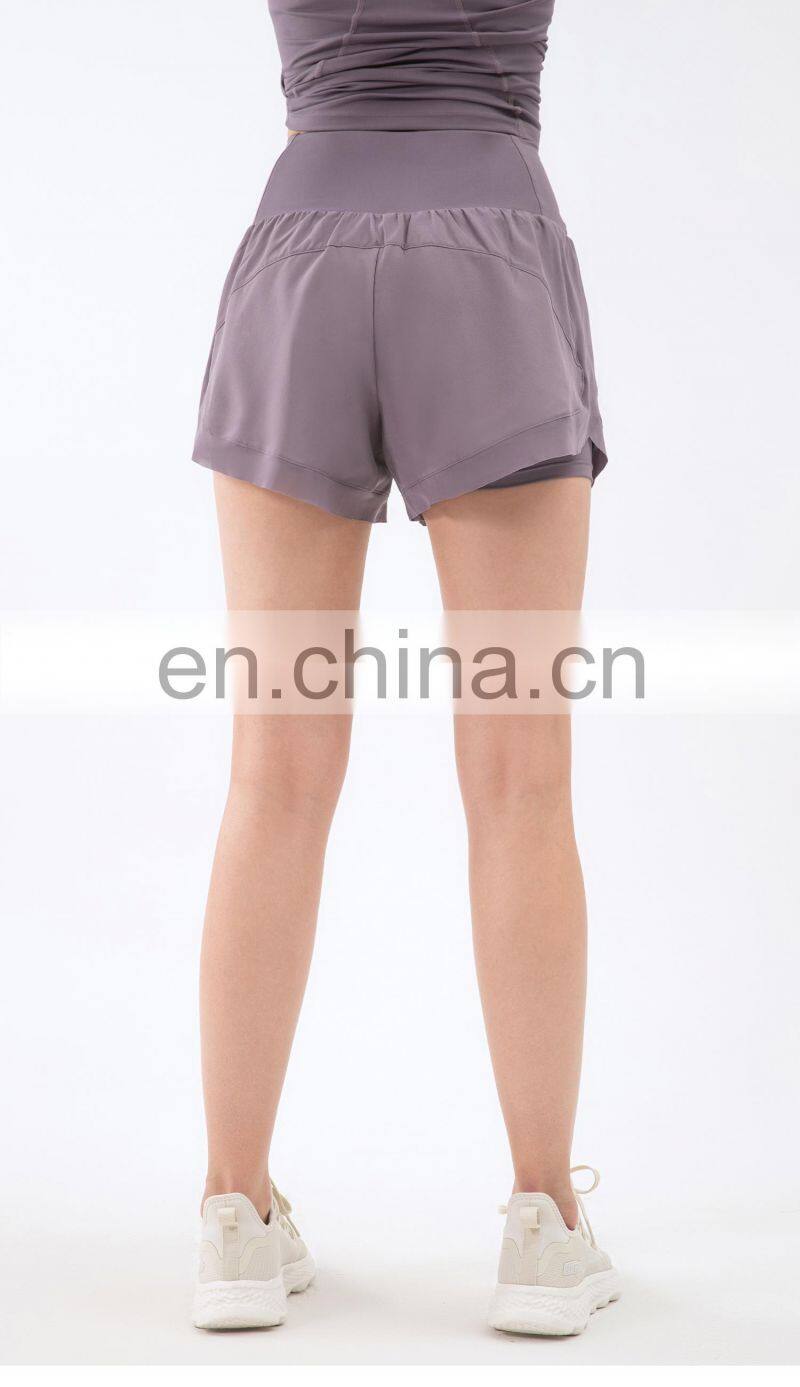 New Quick-Drying High Waist Anti-Glare Sports Shorts Women's Loose Yoga Fitness Pants