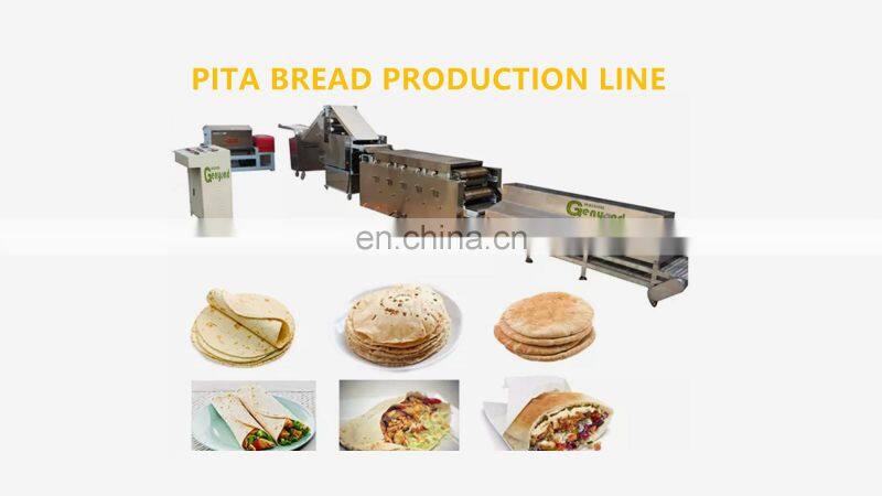 Shanghai Factory Genyond Compact thin bread pressing forming baking machine arabic / lebanese / pita bread production line