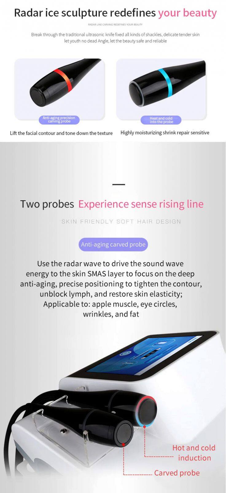 Desktop No-cartridges Vmax 3D Face Lifting V Line Carving Wrinkle Removal Skin Tightening Ice Sculpture Beauty Machine