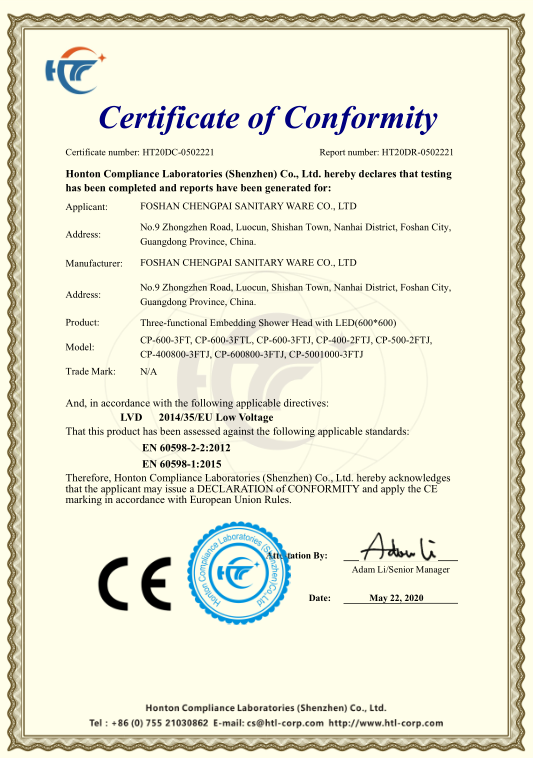CE CERTIFICATION