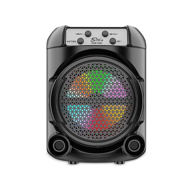 ZQS1483 oem portable 4-inch speaker 8W power wireless bluetooth speaker with colorful lights
