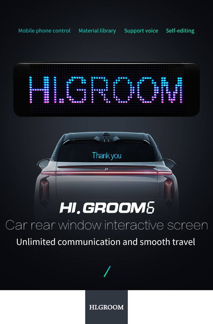 LED Pixel Soft Display Pattern Animation Mobile APP Control Flexible USB Car Screen DIY Text Wireless Lan Connection