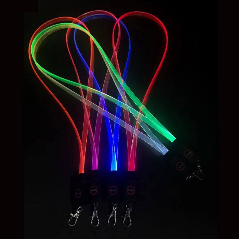 Party Supplies Custom LOGO LED Necklace Glow in Dark TPU Light up LED Lanyard