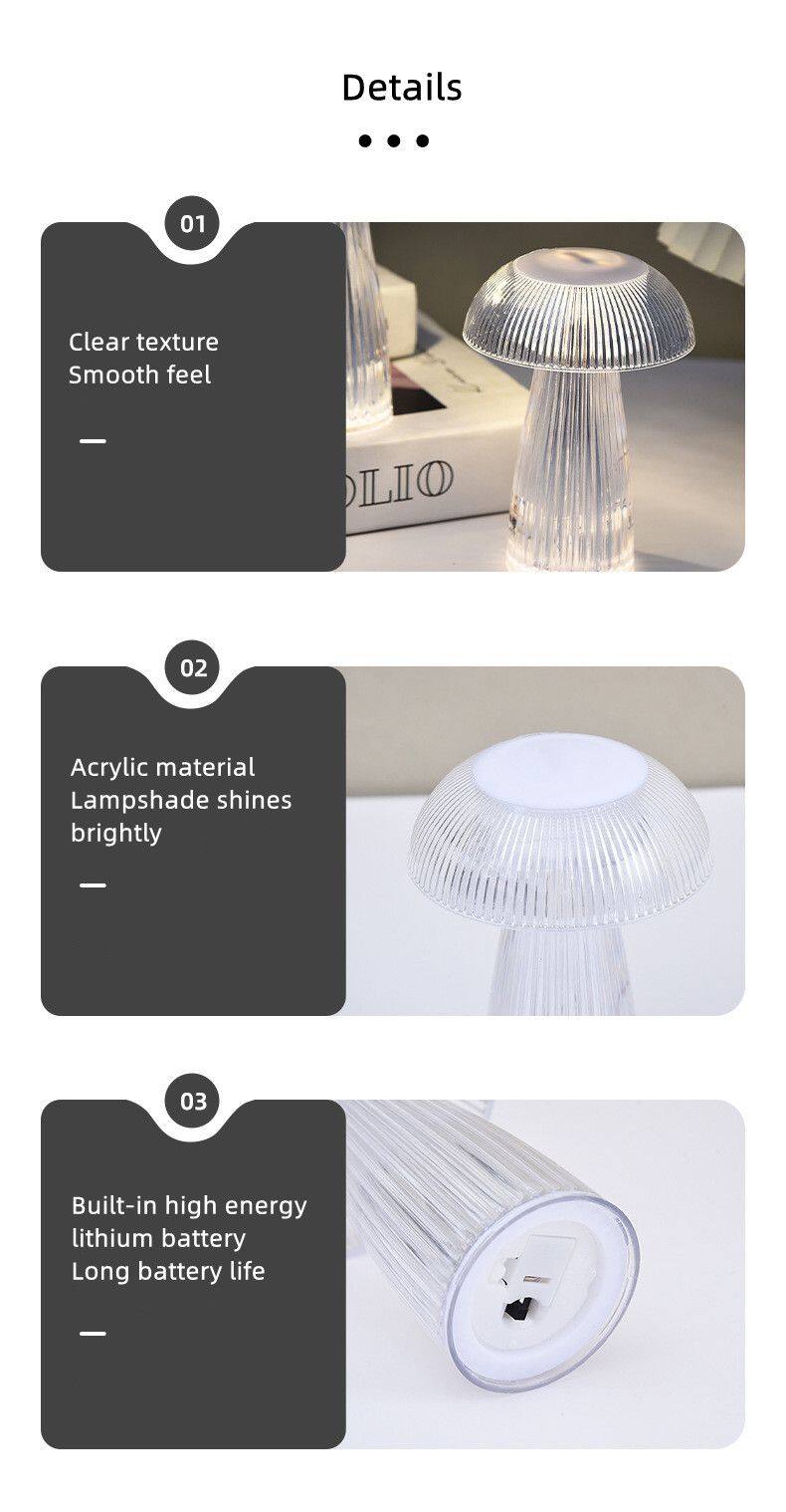 Jellyfish Light Creative Mushroom Light Decorative Ambiance Light Bedside Nightlight