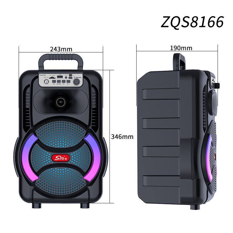 ZQS8166 best 2400MAH battery capacity 20W power 8 inch OEM with MIC bluetooth speaker for outdoor