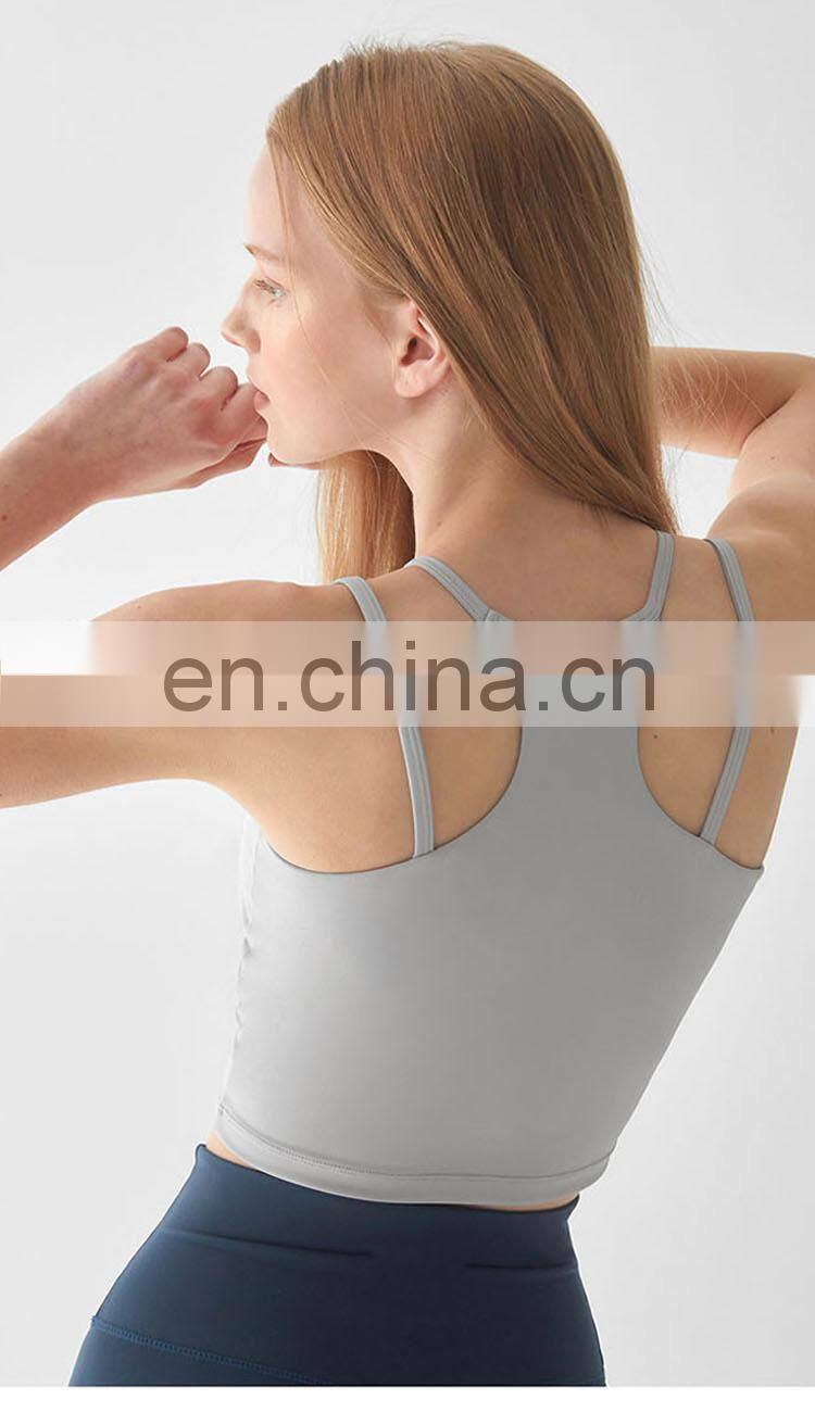 2022 Hot Sale Girls Cute Yoga Tank Top Outwear Sports Vest OEM For Gym Women