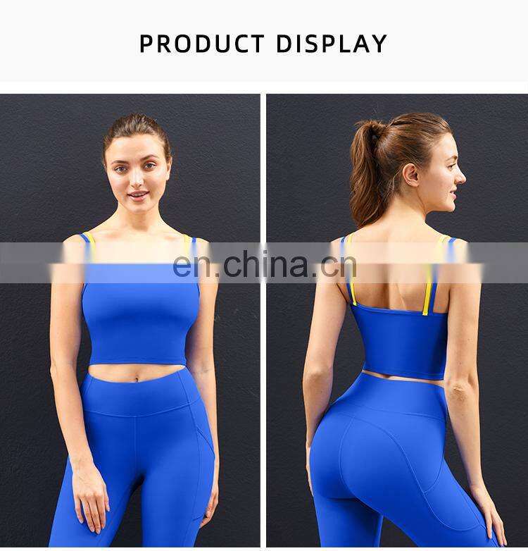 New Arrival Two-Color Stitching Yoga Bra Top Super Soft Sports Bras For Women Fitness