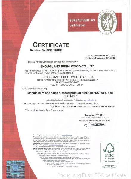 FSC certificate 
