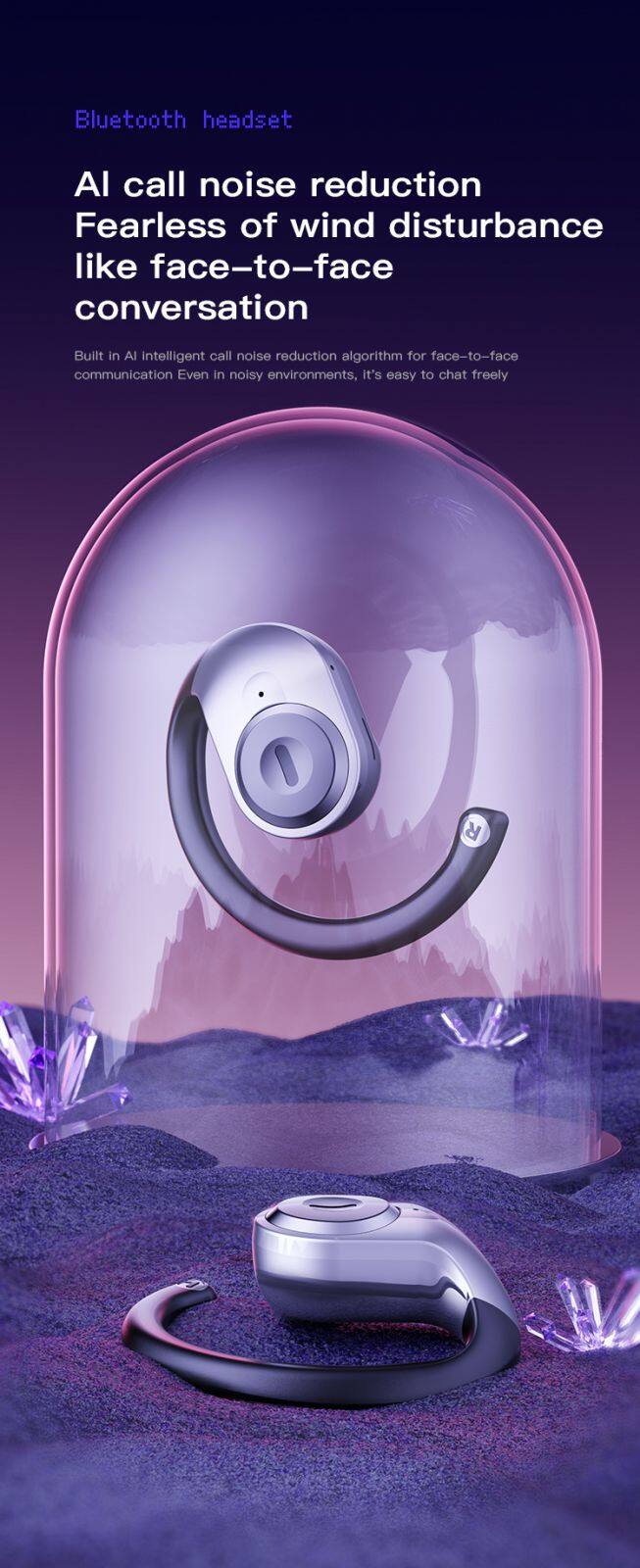 Bluetooth 5.3 waterproof IPX7 Earbuds earphones sport wireless earbuds with carabiner dust protection ear hook Ear clip