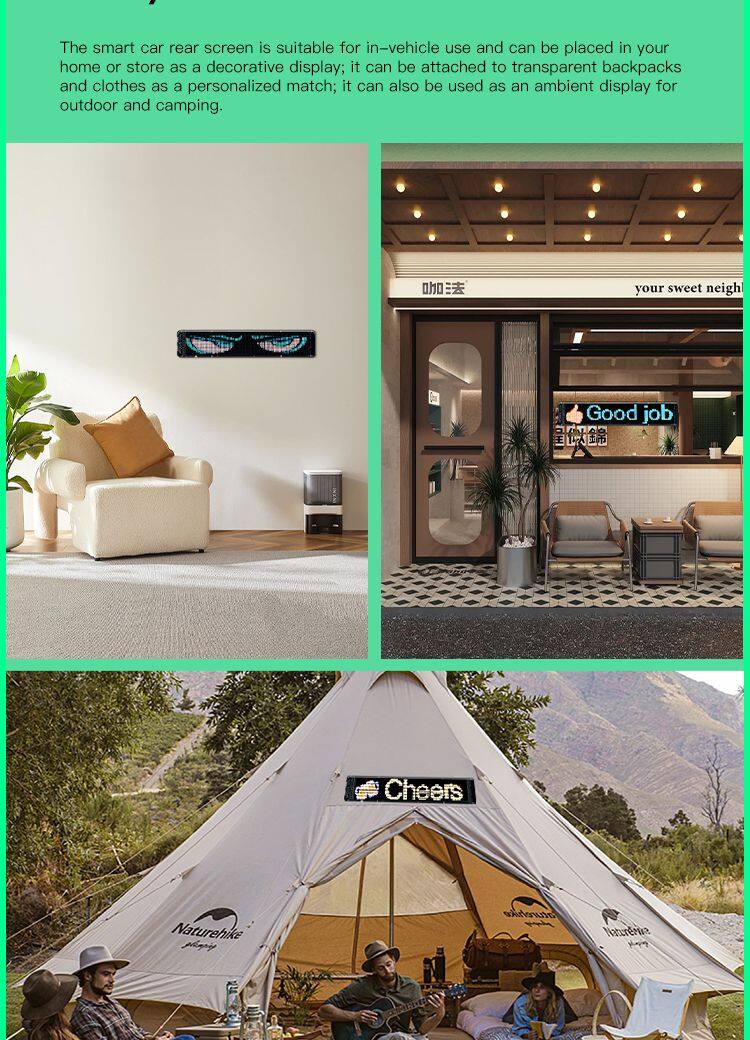 96*16 Car Windshield LED Screen Diy Indicator Light Devil Eyes App Control for Truck Animated Decorative Electronic