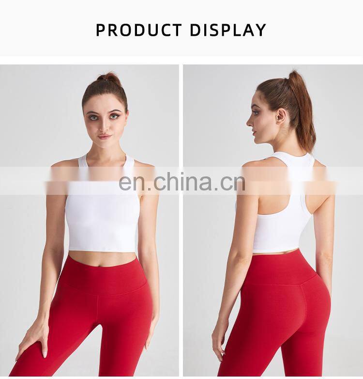 Embossing Print Sports Bra Top Sexy Y Back Women Sports Vest Running Shockproof Yoga Vest