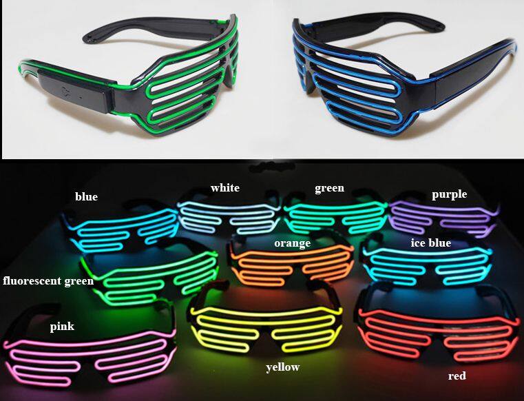 Party Decoration Bar Gift USB Charging Light up Party Glow Glasses Wholesale Flashing LED Sunglasses
