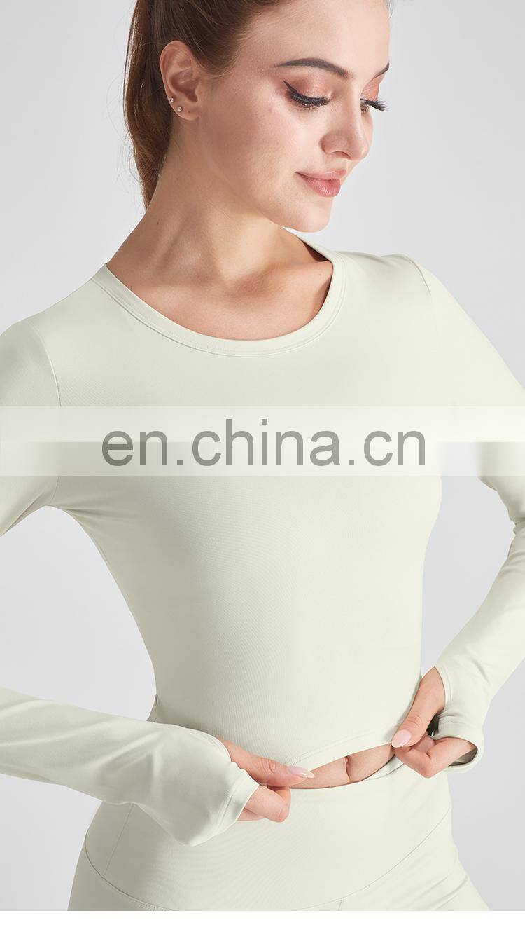 2021 New Slim Fit Yoga Tops Women Sport Running Gym t Shirt High Quality Long Sleeve t Shirt