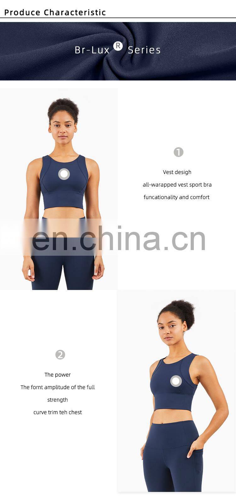 Fashion Custom Sports Bra With High Neck Running Shockproof Yoga Bra Fitness Tank Top Women