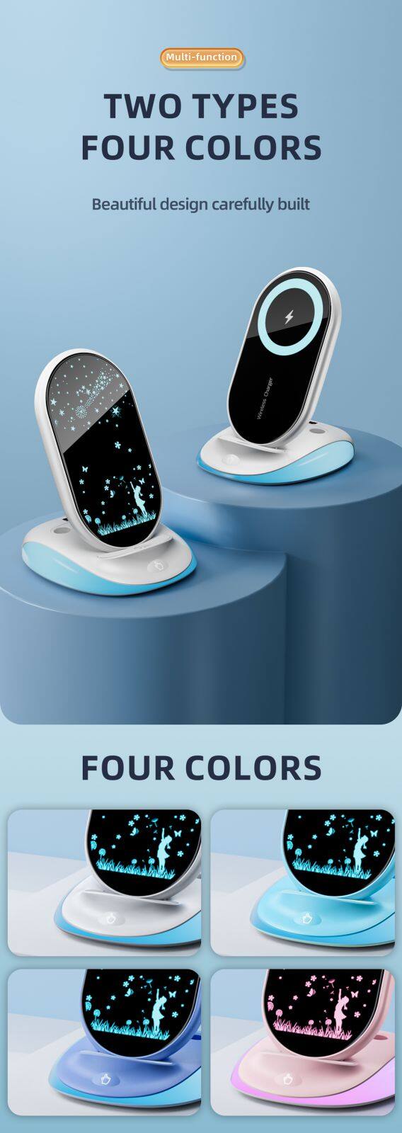 Luminous Logo 10W 15W Wireless Charging Pad 5v/2a Fast Charger Station Wireless Charger