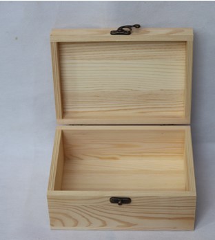 Large Unfinished wooden sliding lid wooden box with hinged
