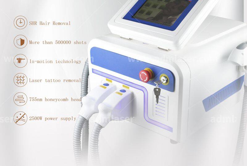 Portable 2 in 1 Q Switch Nd Yag Laser Tattoo Remover With Ipl Laser Hair Removal