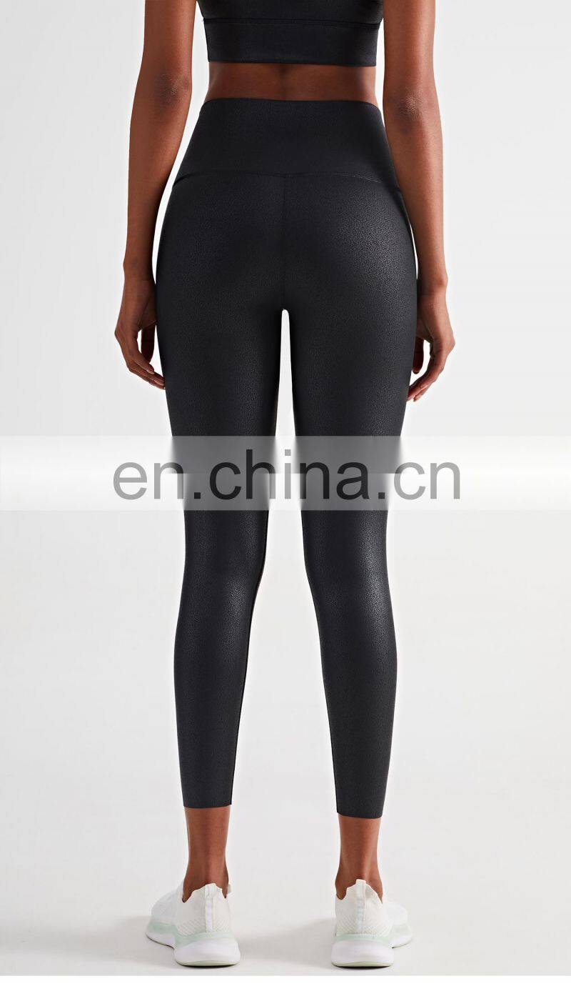 New Leather High Waisted Scrunch Butt Leggings Workout Legging Yoga Pants For Women