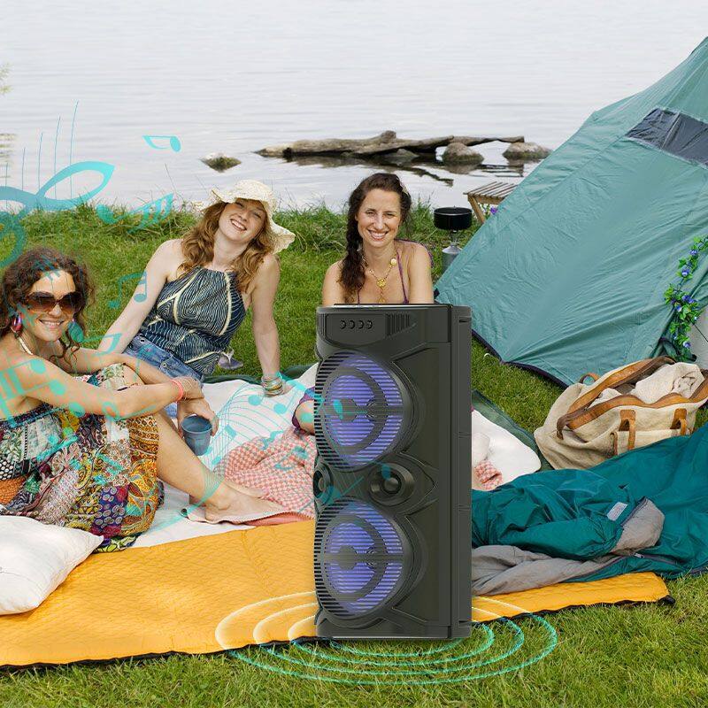 ZQS8207 subwoofer 30W power OEM professional dual 8 inch wireless bluetooth speaker for outdoor