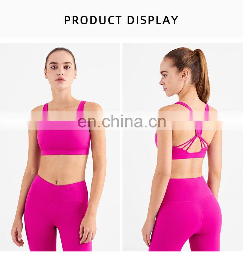 Fashion 2022 New Crossback Style Women Nude Sport Use Fitness Yoga Tops Bra