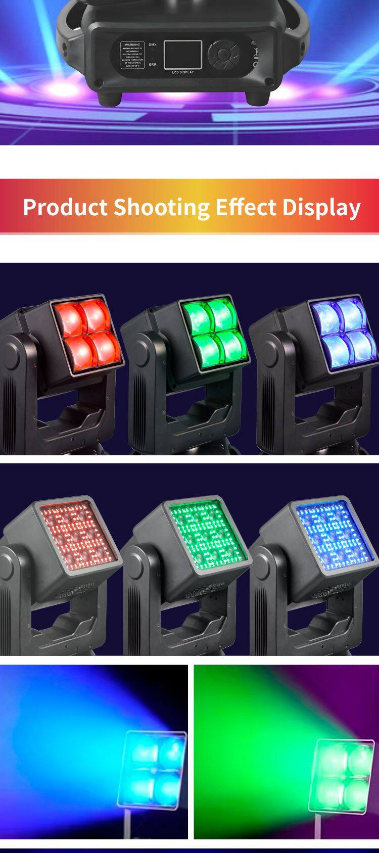 WJ460 Professional Lighting Factory Wholesale 4x60W Double-sided Electrodeless Beam Lighting Double Moving Head Light