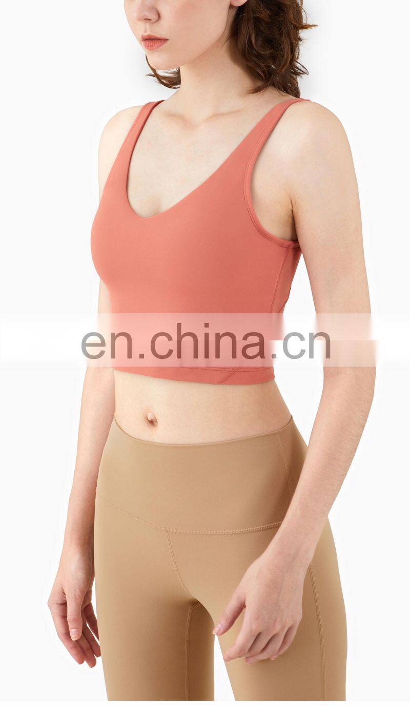 Custom Logo Light Support Sport Bra Wireless Yoga Bralette High Impact Top