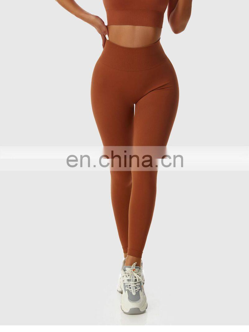 Factory Sales Seamless Scrunch Butter Yoga Leggings Gym High Waist Sports Fitness Pants