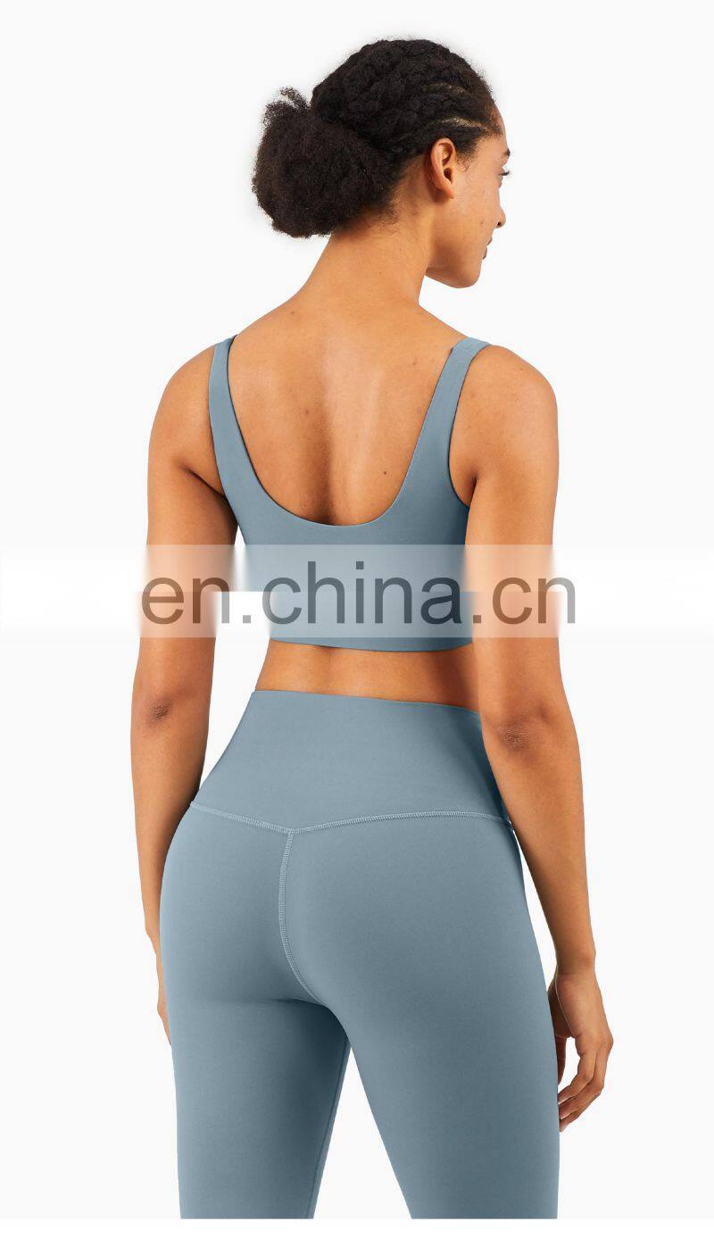 LOLOLULU Private Label Women Gym Yoga Bra V Neck Tank Top Fitness Athletic Clothes