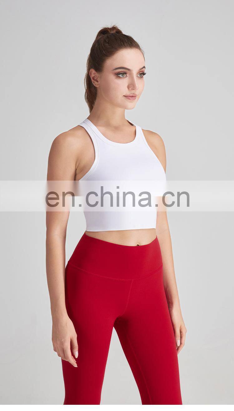Embossing Print Sports Bra Top Sexy Y Back Women Sports Vest Running Shockproof Yoga Vest