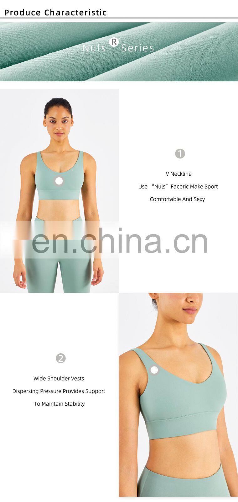 Breathable Wide Shoulder Fitness Sports Bras Wholesale Workout High Impact Yoga Tops