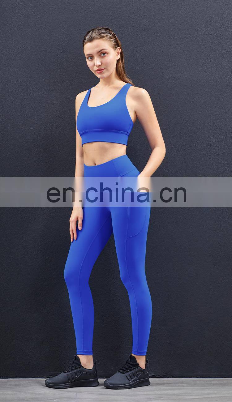 2022 Wholesale Sports Two Pieces Yoga Sets High Impact Gym Woman Yoga Clothes