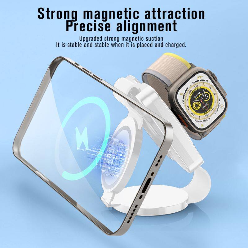 upgrade three in one magnetic folding 15w wireless charger