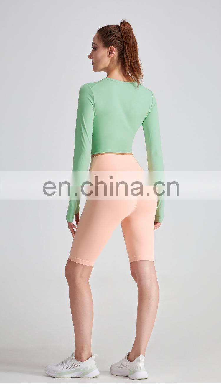 2021 New Slim Fit Yoga Tops Women Sport Running Gym t Shirt High Quality Long Sleeve t Shirt