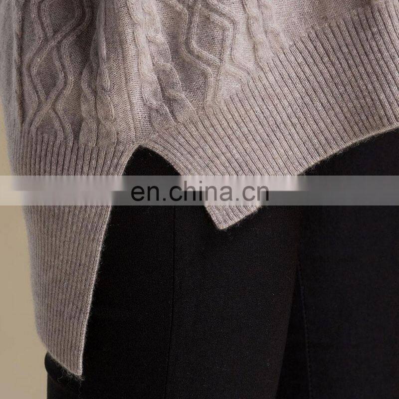 Women's 100% Cashmere Oversize Sweater Chunky Knit Batwing Sleeves Crew Neck Casual Style Winter Season OEM Service Available