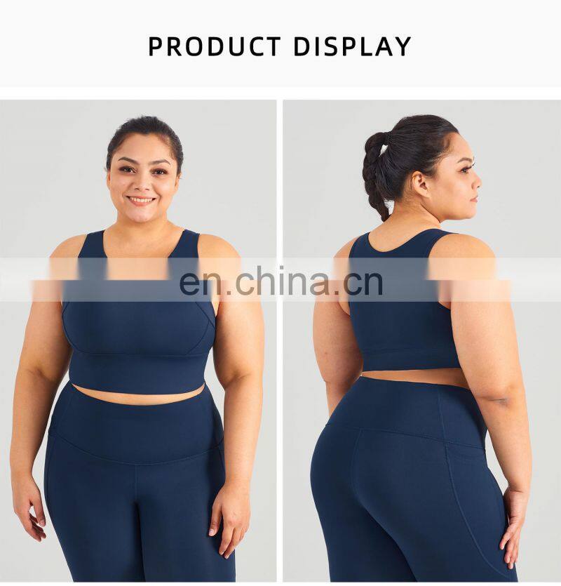 Custom High Impact Workout Plus Size Yoga Bra Shockproof Supportive Women Tank Top