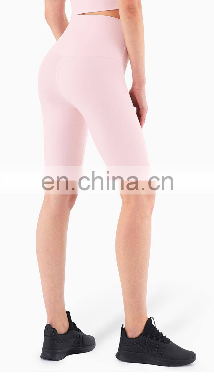 2021 Women High Waist Biker Yoga Shorts Running Tummy Control Short Pants