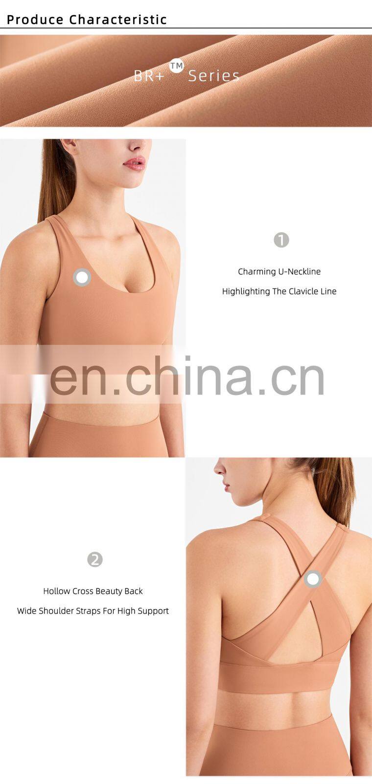Designer Wholesale 2022 High Support Sport Bra Hollow Cross Back Sport Top Sports Bra Women