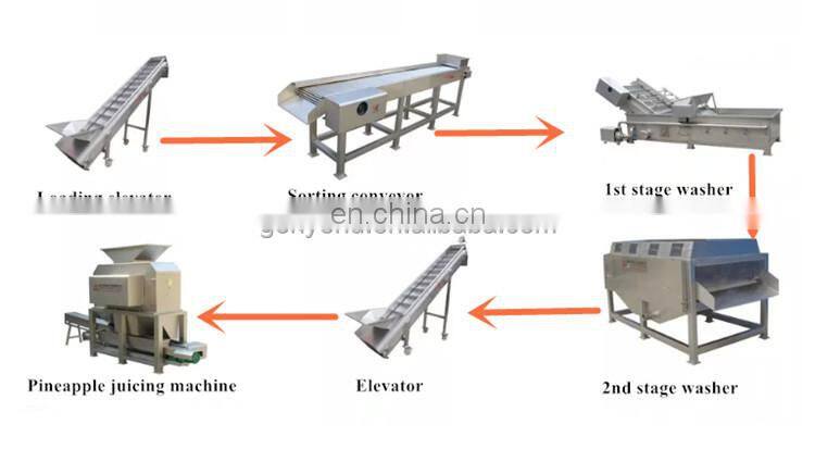 Automatic pineapple juice concentrate processing plant
