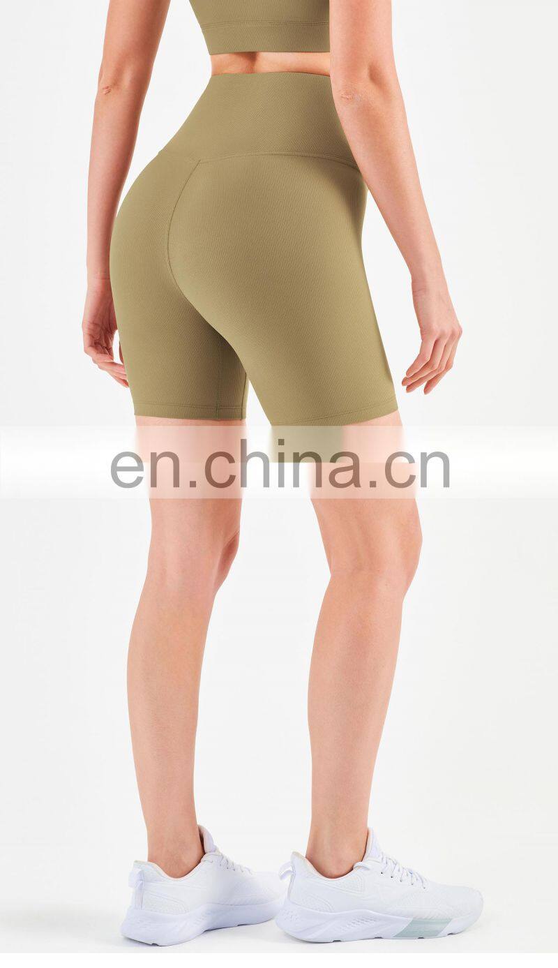 2022 Ribbed Biker Running Shorts For Women Gym Fitness Yoga Wear Without T Line