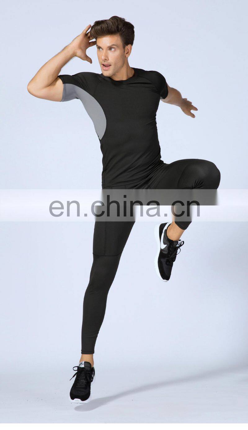 Running Training Short-Sleeved Sports T-Shirt Quick-Drying Breathable Stretch Men's Tights