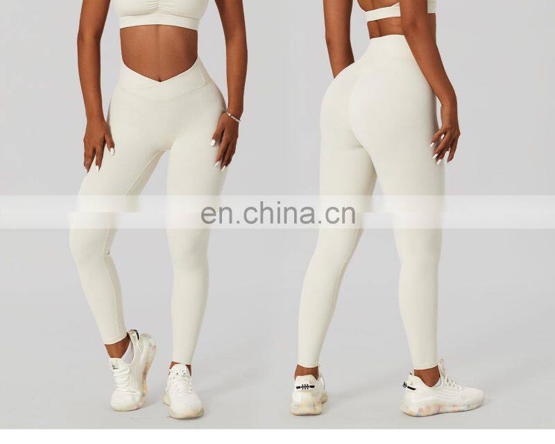 Cross Waist Yoga Scrunch Butt Leggings Workout Tik Tok Quick Dry Sport Fitness Pants
