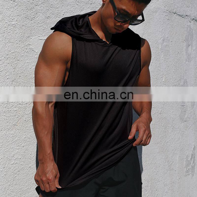 Wholesale Hooded Workout Gym Men'S Tank Tops Quick Dry Bodybuilding Muscle Vests