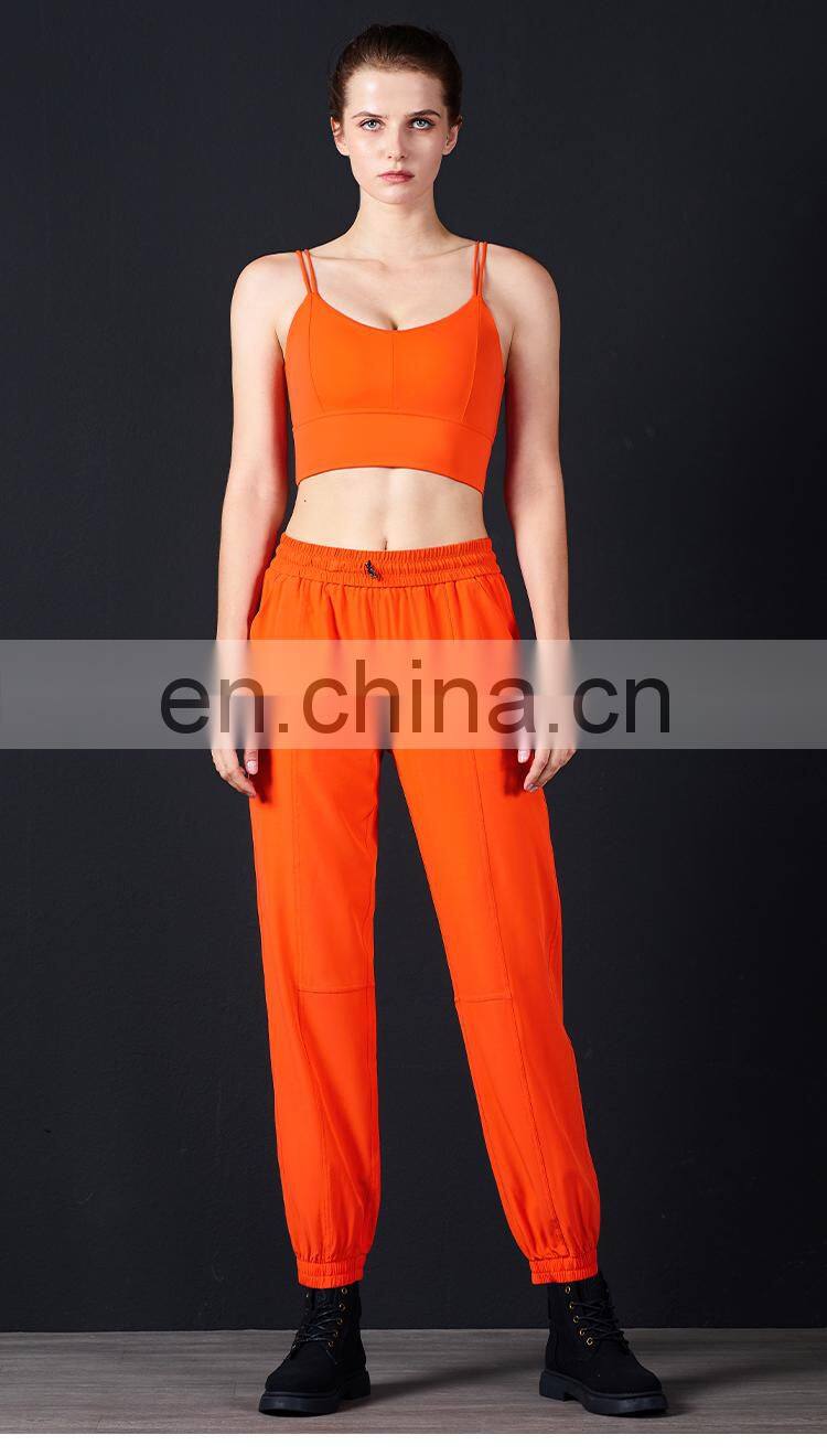 Workout Running Sport Wear Loose Leggings With Pockets Womens Joggers Pants