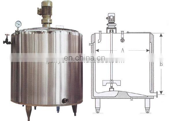 china 2000kg age tank for ice cream processing
