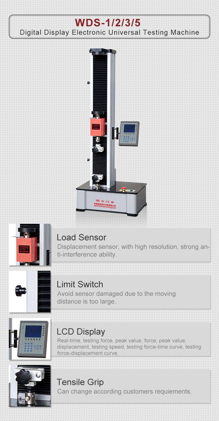 HST WDW-1 1kn 2kn One-column Spinning Plastic Wrapping and Sewing Thread Tensile Testing Machine