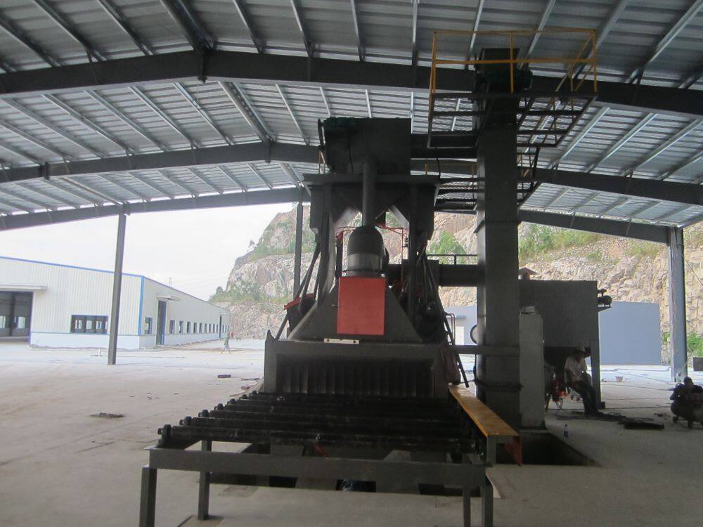 How is the shot blasting machine used to complete metal surface treatment?